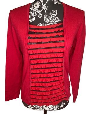Notations Ruffled Sweater Striped Winter Everyday Work Office Professional